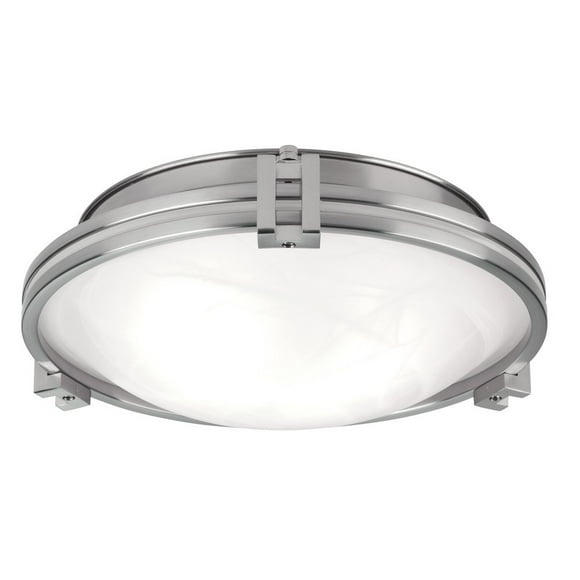 Possini Euro Design Deco Moderne Luminaire de Près du Plafond Luminaire Encastré 12 3/4 Pouces de Large Bol en Verre Marbré Nickel Brossé pour Chambre Couloir Salon Salle à Manger Salle de Bain Cuisine