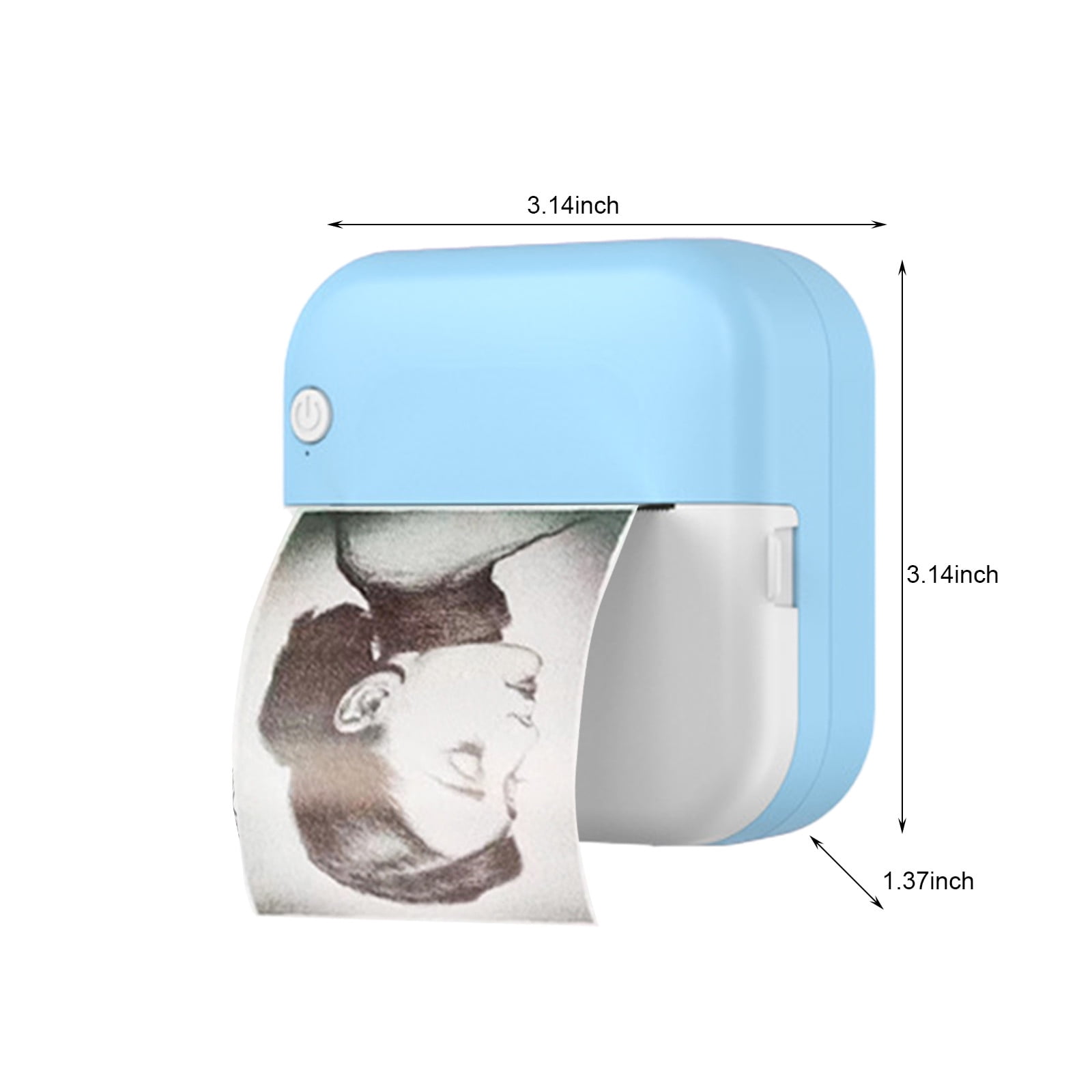 Portable Mini Thermal Inkless Printers Wireless Bluetooth HD Printers Available For Android And IOS, Can Print Question Bank, Photos, Labels, Documents, Etc.2ml ABS Printers Clearance Blue,Free Size