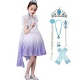 thumbnail image 1 of HAWEE Elsa Robe de Princesse Reine des Neiges Cosplay Flocon de Neige Costume Robes pour Filles Manches Courtes Robe de Princesse à Paillettes pour Fête, 1 of 6