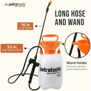 PetraTools 1 Gallon Garden Sprayer with 52-inch Long Hose for Lawn Care
