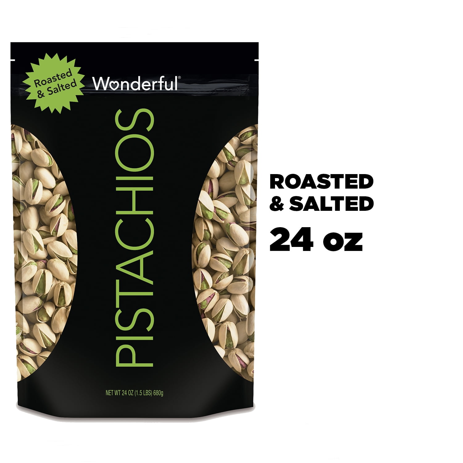 Wonderful Pistachios Roasted & Salted, 24 Oz Resealable Pouch
