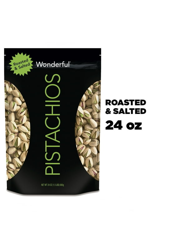 Wonderful Pistachios Roasted & Salted, 24 Oz Resealable Pouch