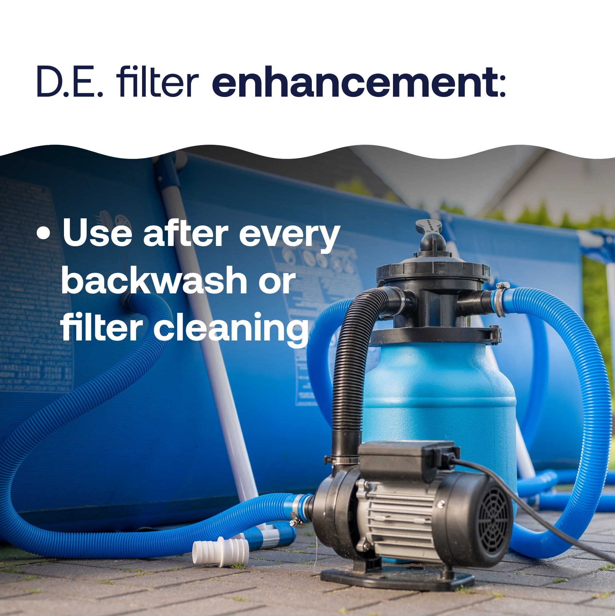 HTH D.E. Filter Aid — Powder (Form), 10 lb — Filter aid (pool chemical type) to improve filtration and clear cloudy water