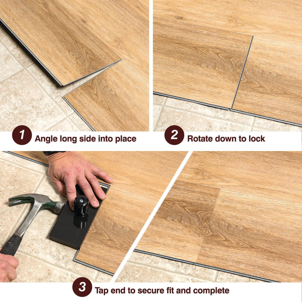 Elegant Vinyl Plank Flooring - Interlocking Floating Planks - 21.42 Square Feet of Flooring Per Carton - Erie from The Ascent Collection by Finesse Floors