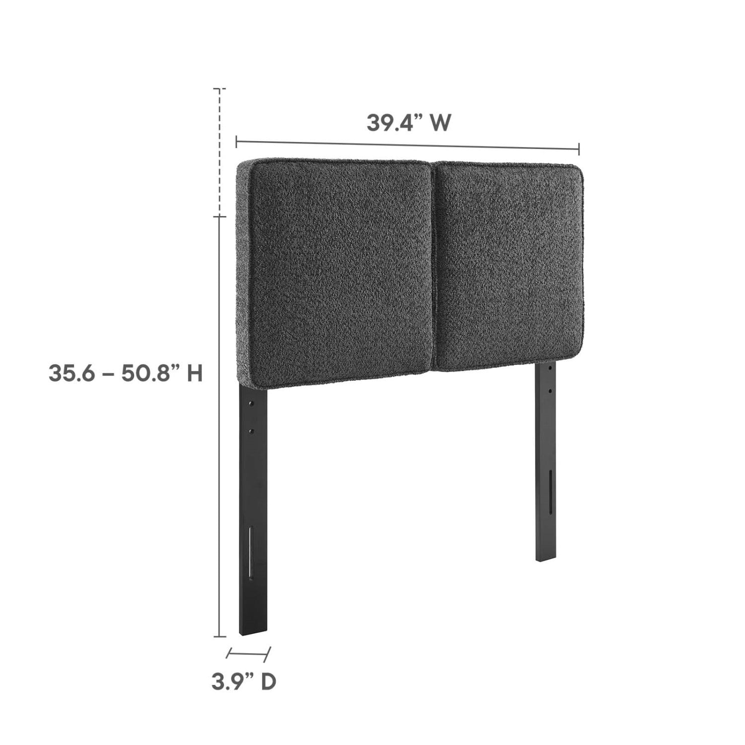 Headboard, Twin Size, Grey Gray, Fabric, French Bedroom, Modern Contemporary HB36838