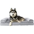 thumbnail image 1 of Cooling Gel Dog Bed for Large Dogs w/ Removable Bolsters & Washable Cover, For Dogs Up to 95 lbs - Quilted Sofa - Iron Gray, Jumbo/XL, 1 of 5