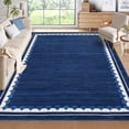 thumbnail image 3 of Washable 8x10' Area Rug – Soft Neutral Non Slip Large Rug with Rubber Back, Low Pile Stain Resistant – Modern Carpet for Living Room, Bedroom, Dining Room, Farmhouse, 3 of 8