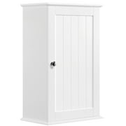 Yaheetech 3 Tiers Wall Mounted Cabinet Storage Single Door Store Medicine Foods Cups for Bathroom Kitchen Living Room