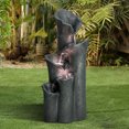 thumbnail image 6 of Faux Stone Patio Water Fountain 28.7" H, Bell 5-Tier Cascading Floor Fountain Indoor Outdoor Waterfall Feature with LED Lights for Home Garden Decor, 6 of 8