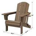thumbnail image 5 of SERWALL Folding Adirondack Chair Set with Dual Cup Holders & Phone Holder, All-Weather HDPE Fire Pit Chairs for Outdoor, Patio, Poolside, Garden - Brown, 5 of 14