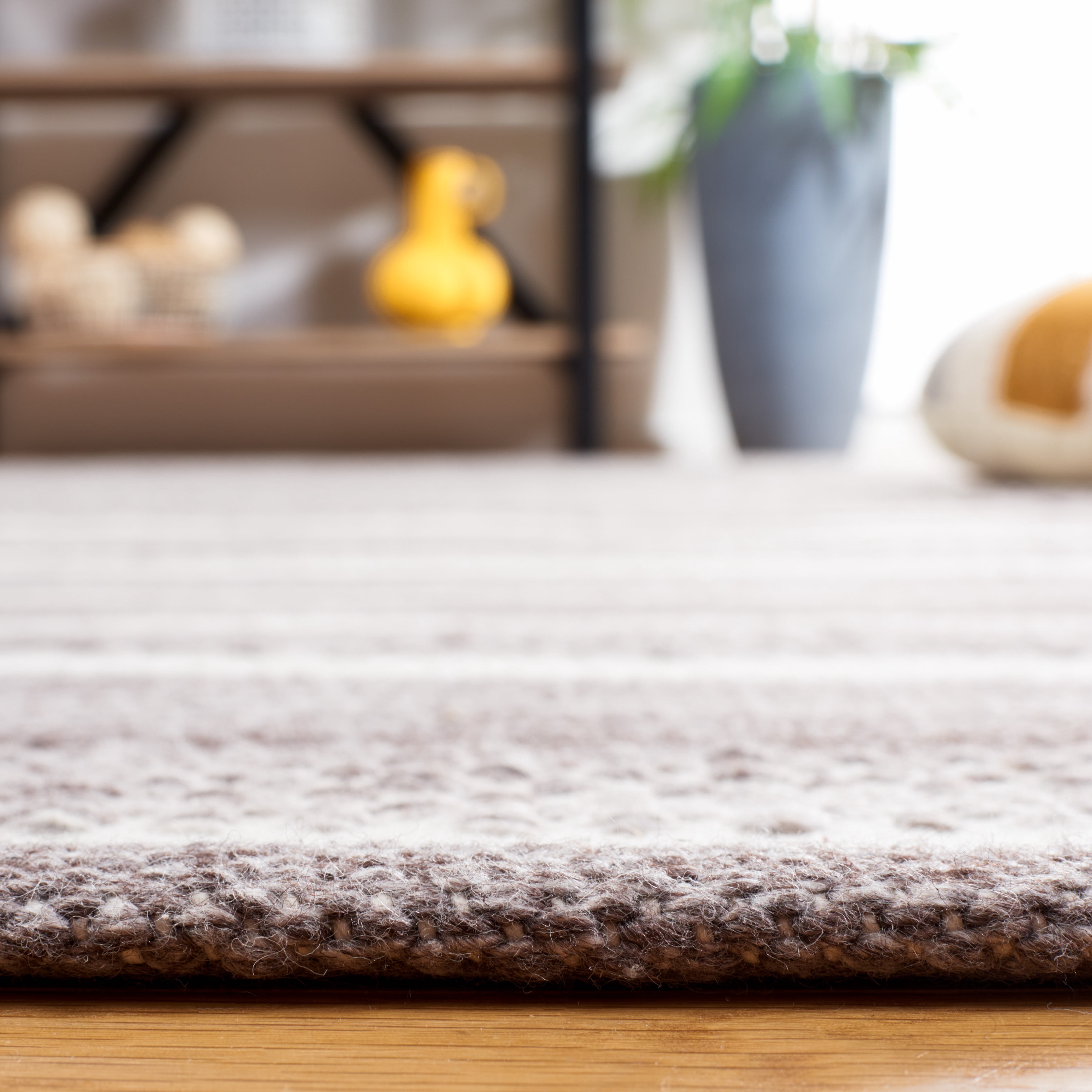 SAFAVIEH Striped Kilim Janel Striped Polyester Area Rug, Grey/Ivory, 8' x 10'