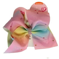 JoJo Siwa Ponytail Holder Bow (Pastel Rainbow Rhinestone)