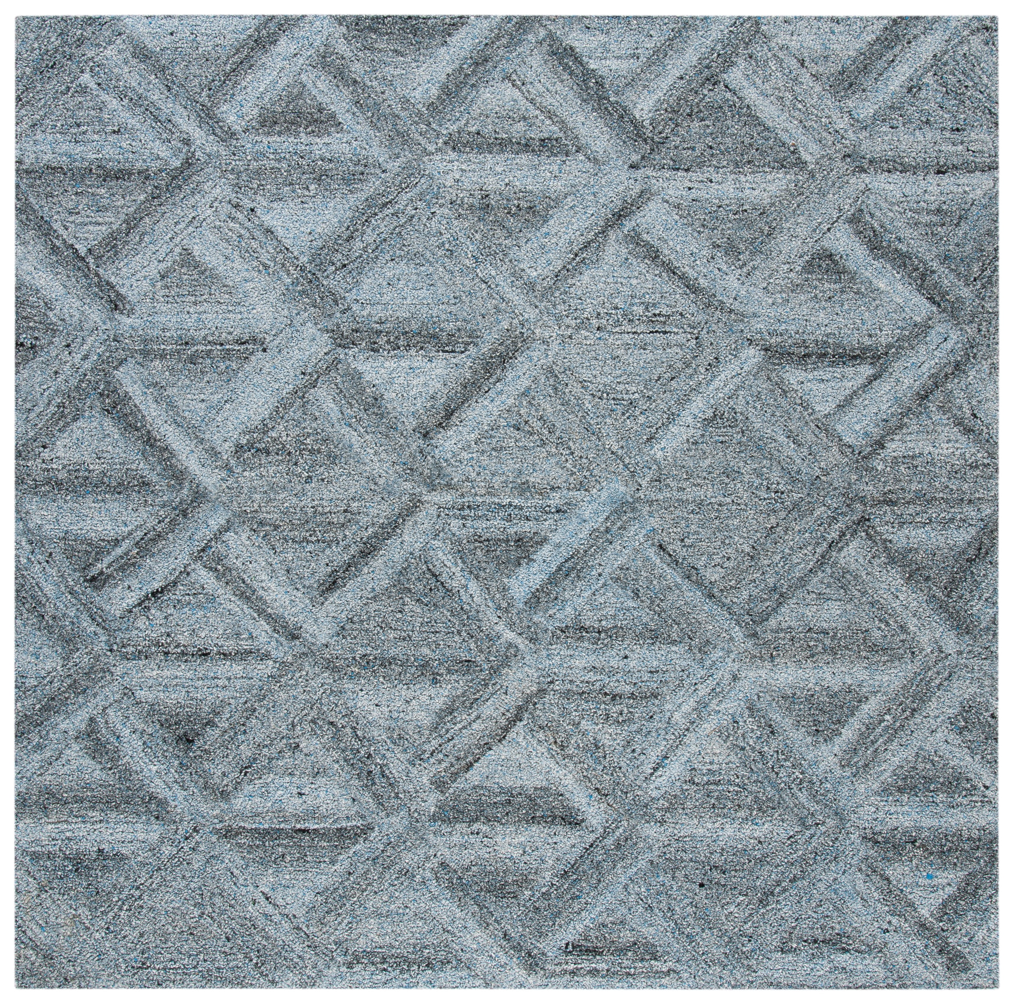 SAFAVIEH Abstract Phillis Geometric Area Rug, Blue/Black, 6' x 6' Square