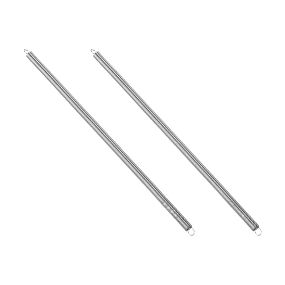 Uxcell Extension Spring, 2pcs Wire Diameter 0.02", OD 0.24", Free Length 8", Silver