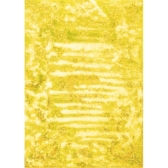Ahgly Company Indoor Rectangle Persian Yellow Traditional Area Rugs, 8' x 12'