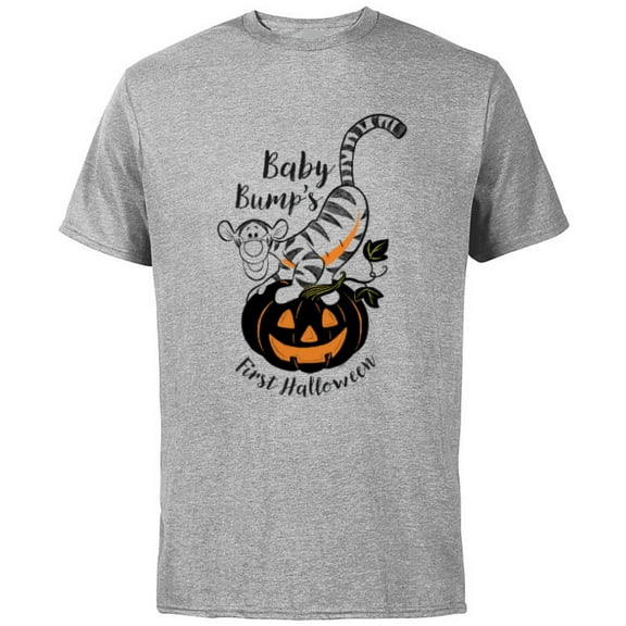 Disney Winnie the Pooh Baby Tigger Bump’s First Halloween - Short Sleeve Cotton T-Shirt for Adults - Customized-Athletic Heather