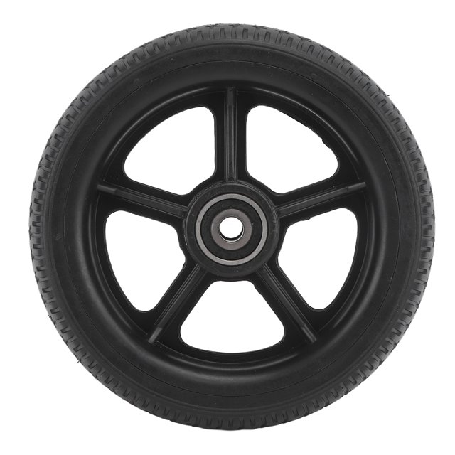 6.5-inch Solid Rubber Scooter Wheel with Hub - Puncture & Explosion Proof, High-Grip Textured Tire for All Terrains, Wear-Resistant, Elastic, Easy Direct Replacement for Electric Scooters,