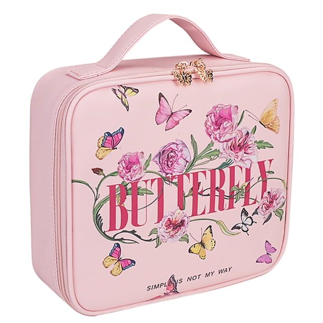 Trousse de Maquillage de Voyage Papillon Grande Capacité Rangement Cosmétique Trousse de Toilette