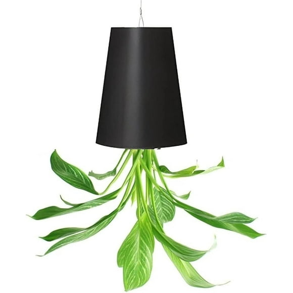 Upside Down Flower Pot, Sky Planter, Sky Hanging Watering Flower Pot, Plant Pot With Water Storage Decoration For Garden Balcony Home (black)