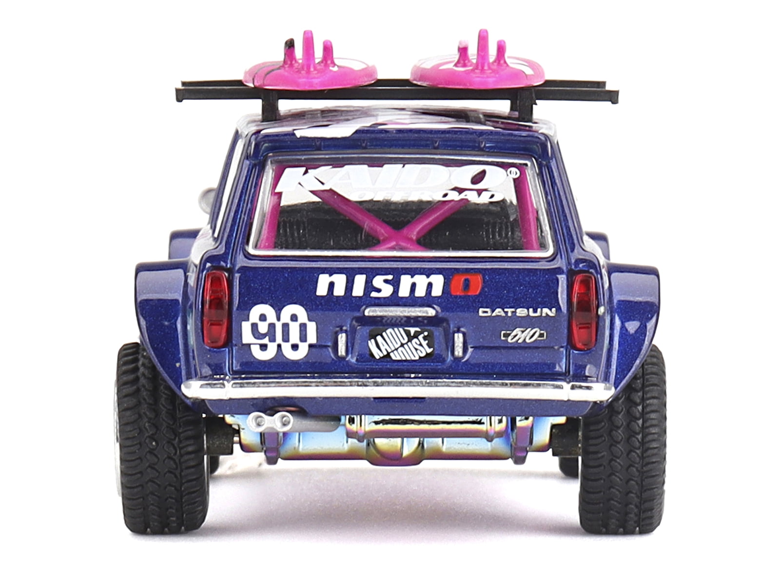Datsun Kaido 510 Wagon 4x4 RHD #90 "Kaido Offroad V2" Purple w/Pink and Surfboards 1/64 Diecast Model Car by Mini GT
