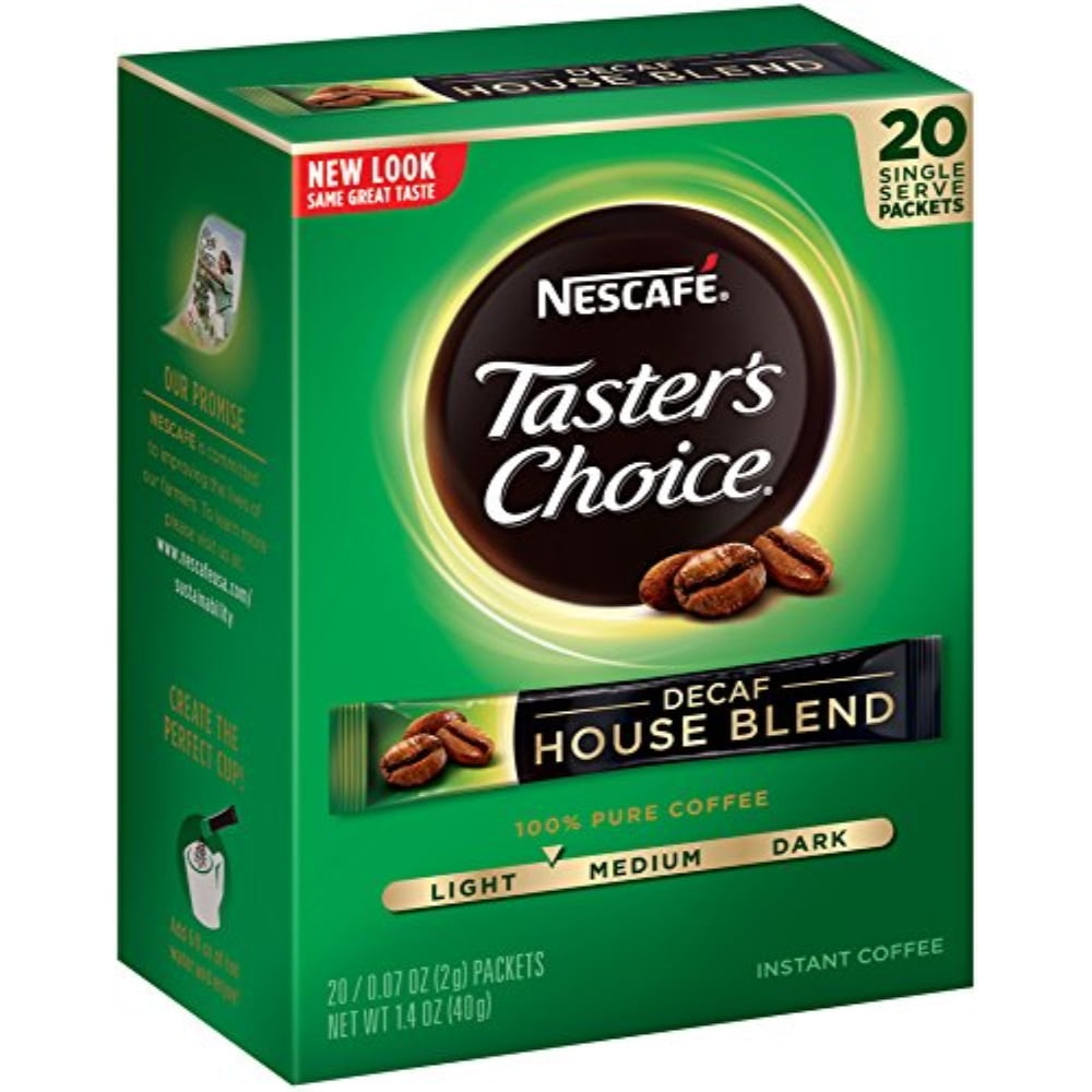 nescafe taster's choice decaf house blend instant coffee, 20 count