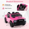 thumbnail image 3 of Gymax 24V 2 Seater Ride on Truck w/Remote Control 3 Speeds Bluetooth LED Headlight Pink, 3 of 10