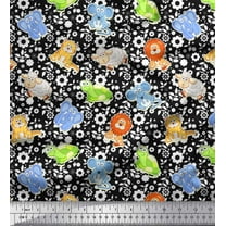 Soimoi Cotton Duck Fabric Leaves,Floral & Cute Animals Kids Printed Craft Fabric by The Yard 42 Inch Wide
