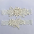 thumbnail image 2 of Ivory Garters for Bride Wedding Garter Lace Bridal Garter Party Leg Thigh Garters for Women, 2 of 2