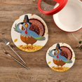 thumbnail image 2 of GZHJMY 2PCS Thanksgiving Chicken Turkey Leaves Trivets Pot Holders Set and Placemats Set, Hot Pads, Table Mats for Cooking and Baking, Cotton Braided Hot Pads, 7.09"+9.45", 2 of 7
