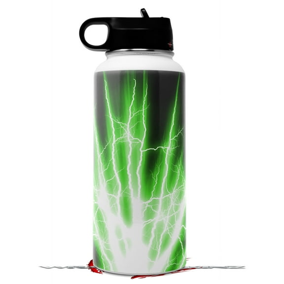Skin Wrap Decal compatible with Hydro Flask Wide Mouth Bottle 32oz Lightning Green (BOTTLE NOT INCLUDED)