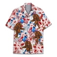 thumbnail image 5 of Camisa hawaiana con estampado 3D de mono y hojas florales para hombre, blusa gráfica de orangután, camisas hawaianas de manga corta para vacaciones de verano para la calle y la playa, 5 of 5