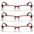 thumbnail image 2 of 3 Pairs Rectangular Half Rim Reading Glasses - Simple Classic Clear Lens Reader - Spring Hinges +2.00, 2 of 2