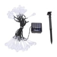 thumbnail image 2 of Guirnalda de luces solares con forma de gota de agua, 21 pies, 30 LED, luces ambientales impermeables con ahorro de energía para patio al aire libre, 2 of 8