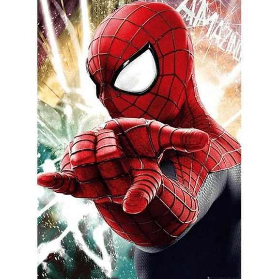 Diamond Painting Set DIY 5D Round Diamond Art Spider-Man Gemstone Art Painting Set For Home Wall Decoration Gift (12x16 inch)