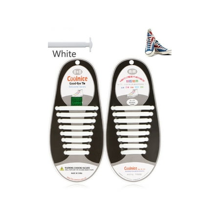 TSV Pair Easy No Tie Elastic Shoe Lace Silicone Trainers Shoes Adults (Best Way To Tie Laces)