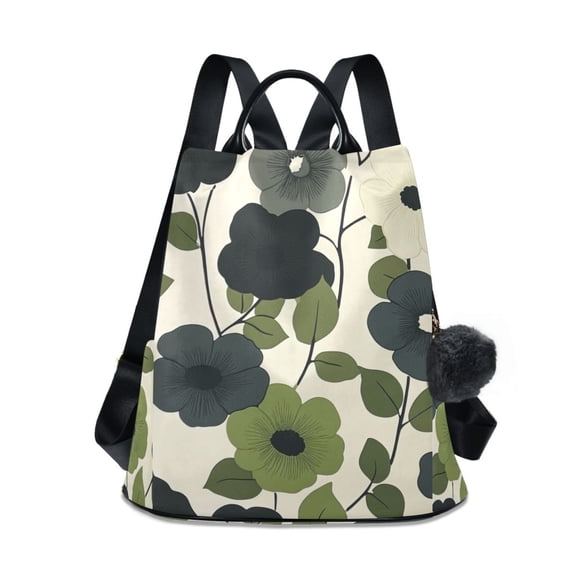 FORMRS Women's Travel Backpack Purse Anti-Theft Hidden Pockets Casual Shoulder Bag, Navy Flower