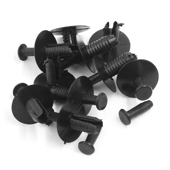 Unique Bargains 10 Pcs 6mm Hole Plastic Push in Rivet Retainer Fastener Bumper Pin Clips for BMW