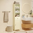 thumbnail image 2 of Costway 67" Tall Bathroom Cabinet with 3 Open Shelves, 1 Drawer, Adjustable Interior Shelf Off-white, 2 of 10