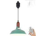 thumbnail image 1 of FSLiving Adjustable Height H Type Track Lighting Burly Wood Macaron Green Lamp Industrial Stytle with 7W LED Smart Bulbs, 2200K-6500K Track Mount Pendants Timer Decorate for Dinning Table, 4 Ft, 1 of 9