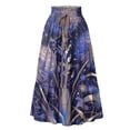 thumbnail image 3 of Womens Maxi Skirt Drawstring High Waisted Summer Long Skirts Lightweight Tiered Flowy Floral Pleated Skirts Light Purple M, 3 of 5