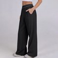 thumbnail image 3 of High Waisted Wide Leg Quick Dry Trousers Women Lightweight Relaxed Fit Daily Yoga Pants with Pockets, 3 of 6