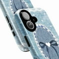 thumbnail image 3 of Cute Denim Bow Phone Case, Blue Gingham & Lace Cottagecore Design with Heart Accent, Soft Aesthetic Cover Compatible with iPhone 16 15 14 13 12 11 Plus Pro Max Mini, 3 of 6