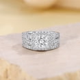 thumbnail image 5 of SFTING Wedding Rings for Women 3CT Princess Cut 5A CZ Halo Vintage Engagement Ring Set Silver 18K Plated Wedding Band Size 5, 5 of 9