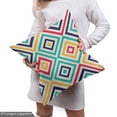 thumbnail image 5 of Colorful Fabric by the Yard Upholstery, Diagonal Nested Squares with Retro Effect Simplistic Geometrical Checkered Style, Decorative Fabric for DIY and Home Accents, Multicolor by Ambesonne, 5 of 5