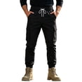 thumbnail image 4 of Men's Casual Cargo Joggers Pants Stretch Elastic Waist Drawstring Tapered Work Pants with Multi Pockets, 4 of 6