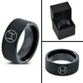 thumbnail image 4 of Tungsten Tungsten Horoscope Pisces Band Ring 9mm Men Women Comfort Fit Black Flat Cut Brushed Polished, 4 of 4