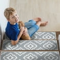 thumbnail image 3 of SussexHome Tetra One Design 9" X 28" Stair Treads - 70 % Cotton Anti-Slip Carpet Strips for Indoor Stairs-Easy to Install Stair Treads with Double Adhesive Tape-Safe, Extra-Grip, 13-Pack-Gray, 3 of 9
