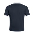 thumbnail image 4 of Men's Quarter Zip Shirts Short Sleeve Lapel Color Block T Shirt Summer Casual Fashion Tops With Flat Pocket (XL, Navy), 4 of 9