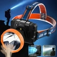 thumbnail image 2 of Lampe Frontale Rechargeable, Lampe Frontale Led Haute Puissance Étanche pour Pêche Randonnée Chasse en Plein Air, 2 of 8