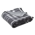 thumbnail image 2 of SAFAVIEH Unity Gingham Knit Plaid Throw, 50" x 60", Dark Grey/Medium Grey/Ivory, 2 of 2